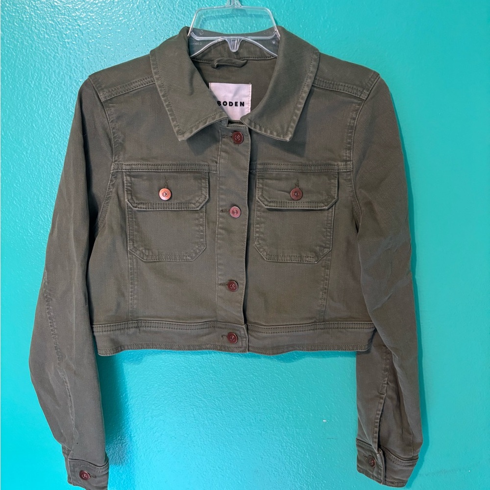 Boden Olive Green Women's Cropped Jacket